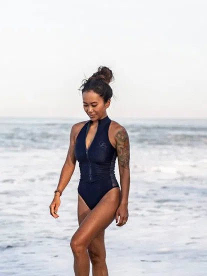 Black one piece swimsuit | The Mentawai - Midnight - Ocean Soul Bali - Sustainable Swimwear