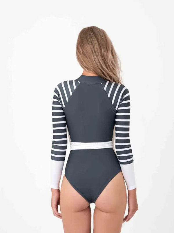 Long sleeve bathers | The Sulawesi Grey Onyx - Ocean Soul Bali - Sustainable Swimwear