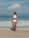 One piece swimsuit | The Mentawai in Snow & Navy - Ocean Soul Bali - Sustainable Swimwear