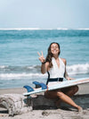 One piece swimsuit | The Mentawai in Snow & Navy - Ocean Soul Bali - Sustainable Swimwear