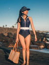 One Piece Swimsuits | The Mentawai in Nautical - Ocean Soul Bali - Sustainable Swimwear